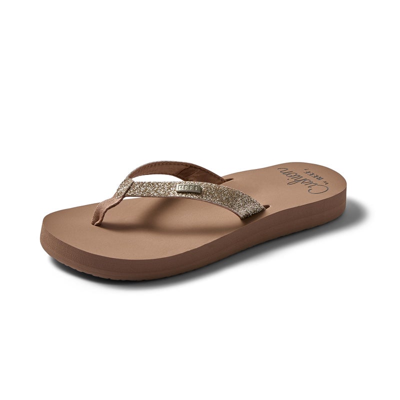 Reef Star Cushion Womens Flip Flop, Soft Cushion Footbed, Arch Support, Almond, 7 - Image 1
